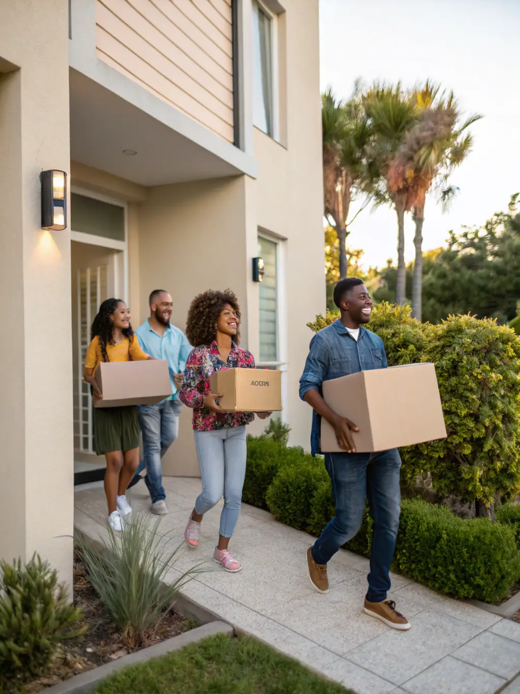 A picture of a well-maintained property with happy tenants, showcasing the quality of Keystone Housing's management.