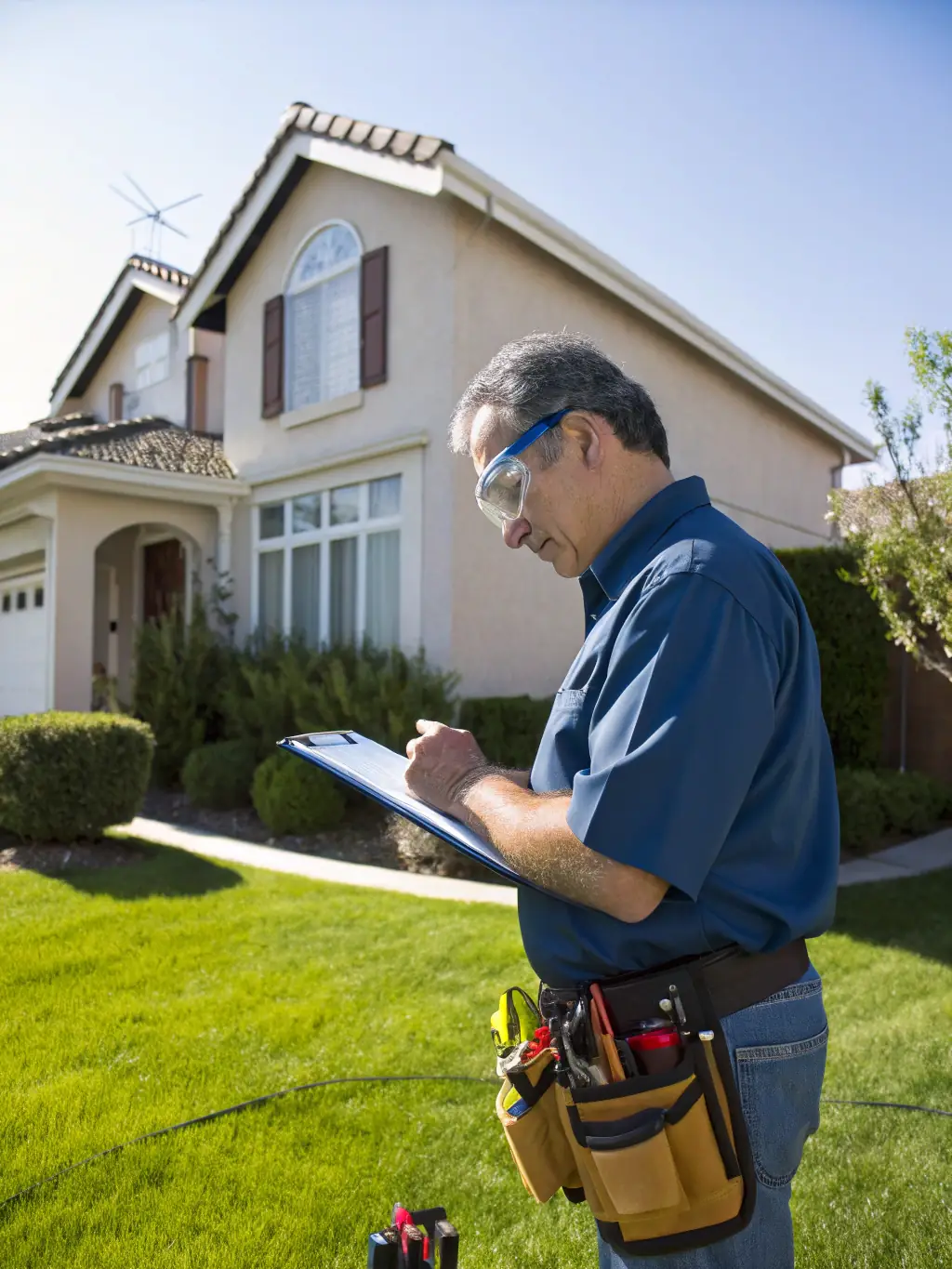 An image of a property inspection being conducted, highlighting Keystone Housing's commitment to compliance and safety.